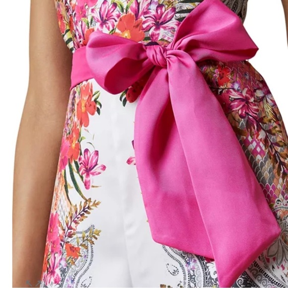 TED BAKER Solana Samba Printed Cropped jumpsuit, pink and white floral pattern - Picture 5 of 9
